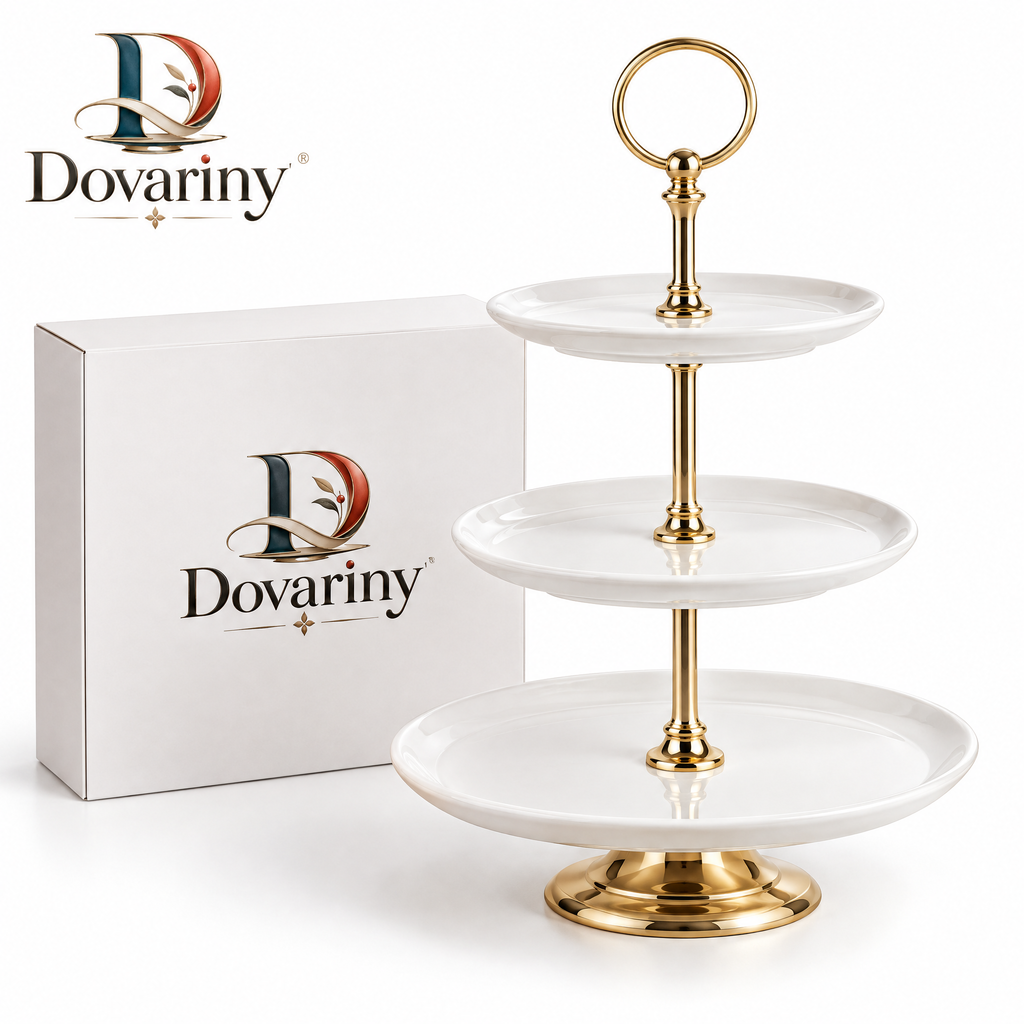 Dovariny™ Tiered Treat Stand – Multi-Level Dessert Display for Cakes, Cupcakes, Pastries & Entertaining