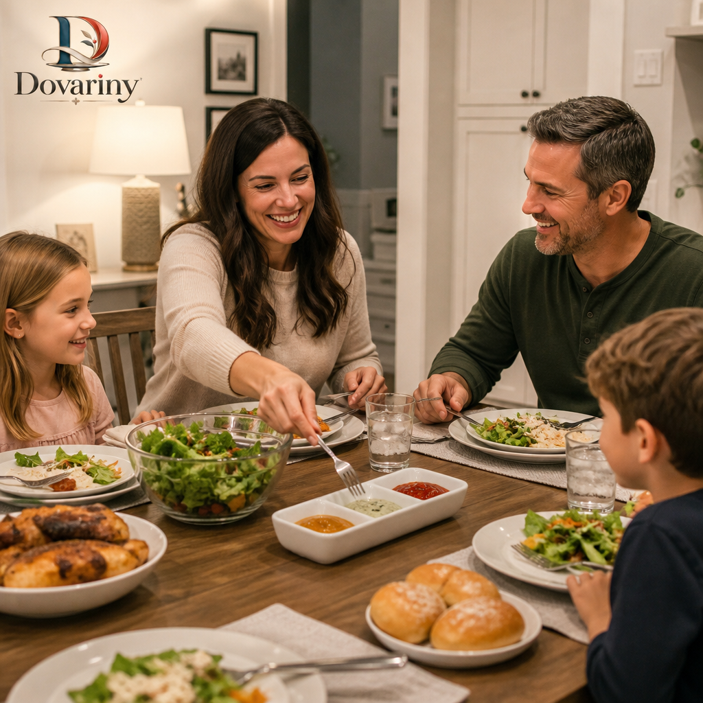 Dovariny™ FlavorNest Divided Seasoning Dish – Multi-Compartment Ceramic Condiment Tray for Dips, Sauces, Spices & Table Serving