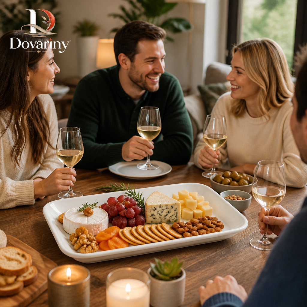 Dovariny™ ChillServe Cold Appetizer Platter – Divided Serving Tray for Fruit, Cheese, Snacks & Chilled Foods