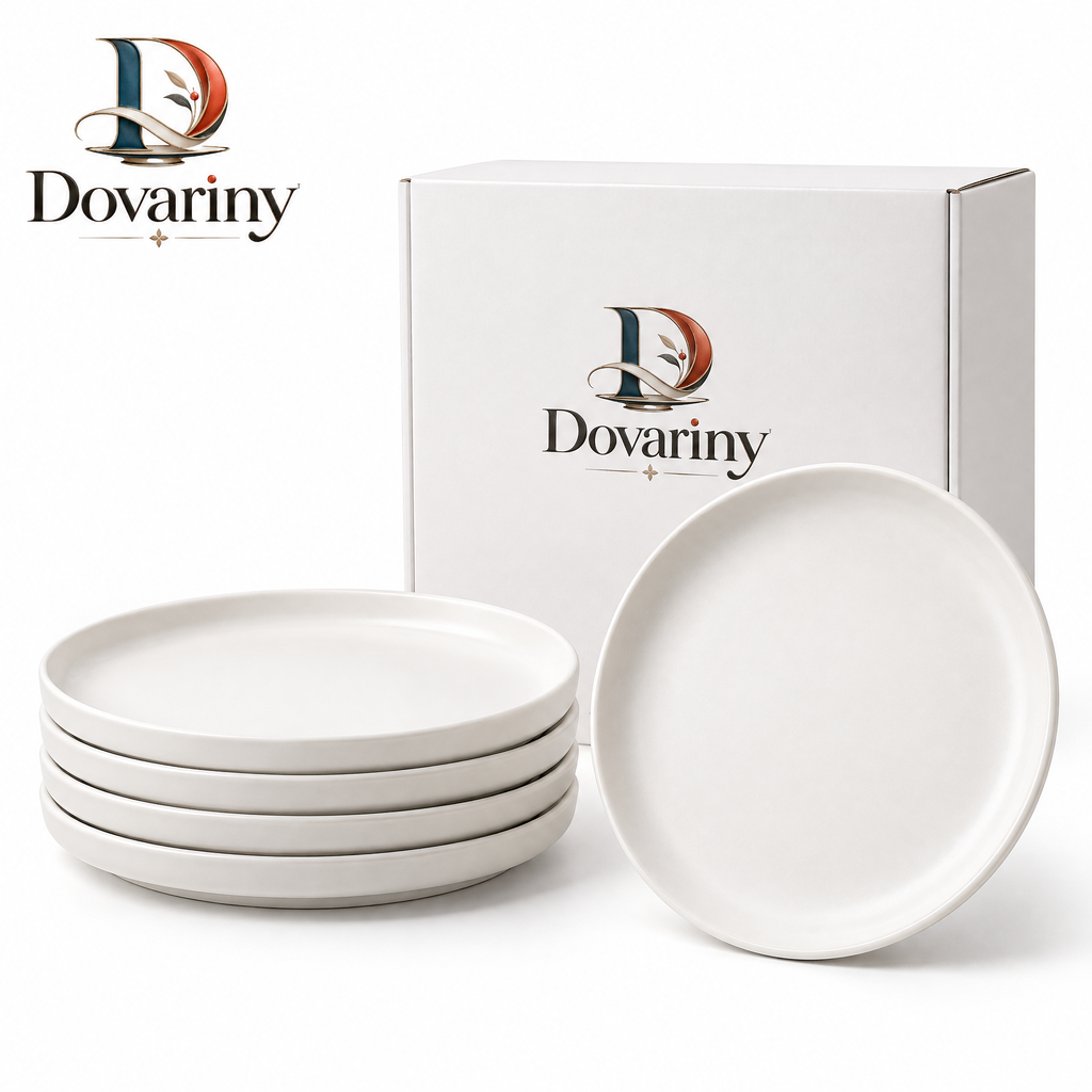 Dovariny™ HearthGlaze Ceramic Dinner Plate – Everyday Stoneware-Style Serving Plate for Dinner, Brunch & Table Settings