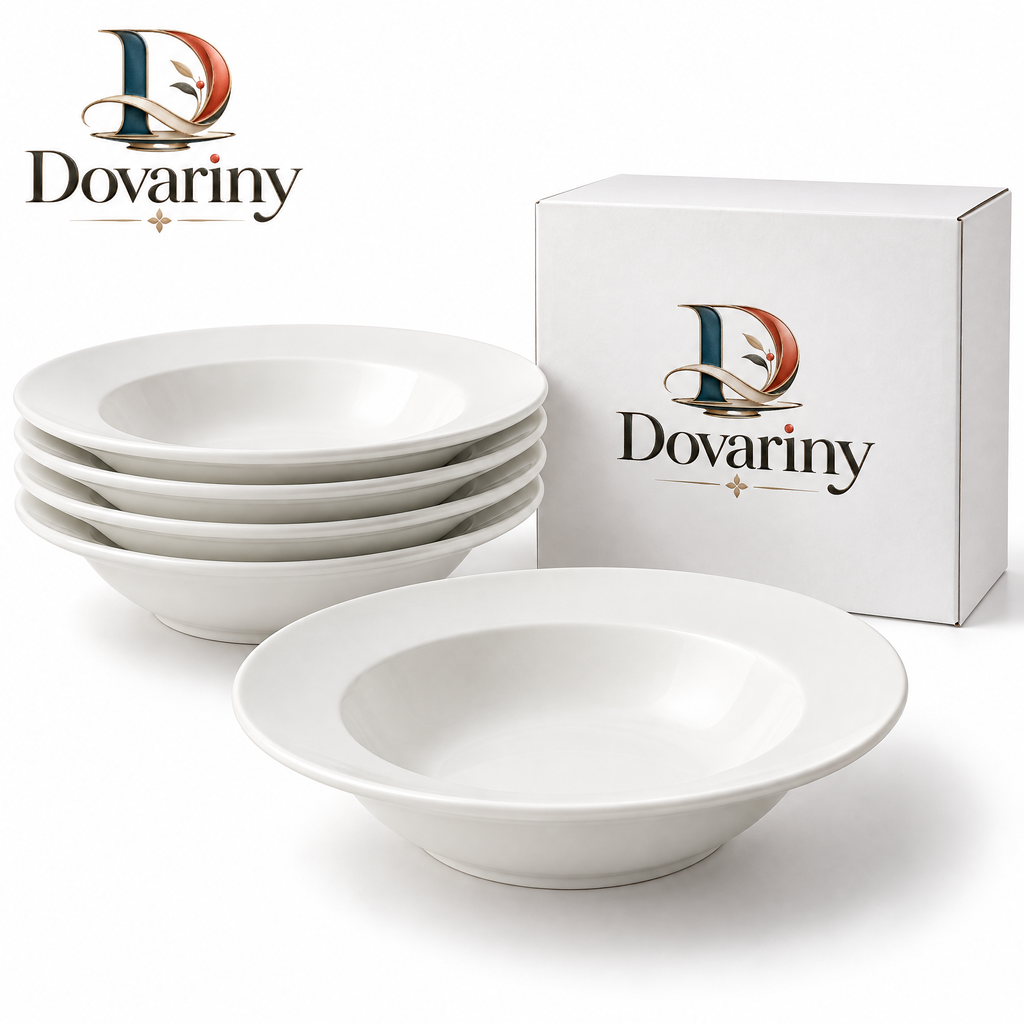 Dovariny™ PastaNest Ceramic Pasta Bowl – Wide-Rim Serving Bowl for Pasta, Risotto, Salad & Everyday Dining