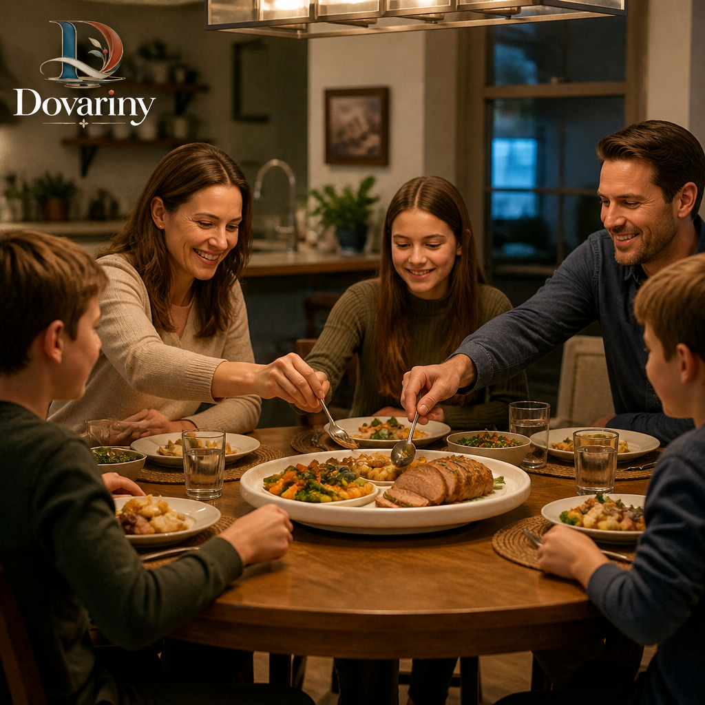 Dovariny™ SpinServe Rotating Serving Tray – 360° Turntable Platter for Dining Table, Kitchen & Family Entertaining