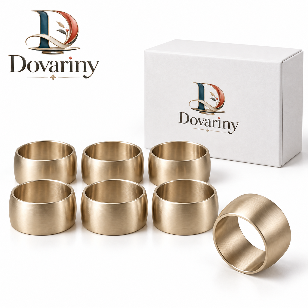 Dovariny™ TableGleam Napkin Rings – Decorative Tabletop Holders for Dinner Parties, Holidays & Everyday Dining