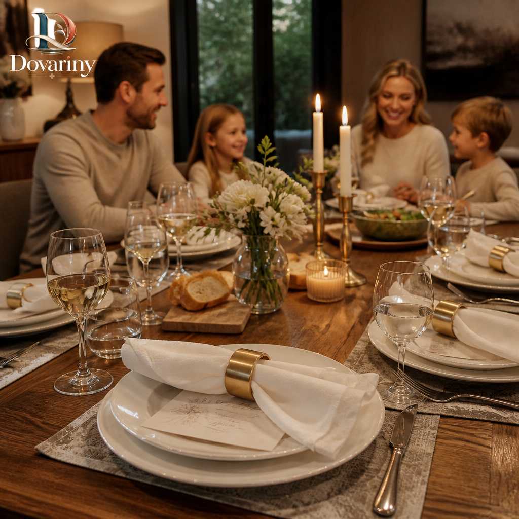 Dovariny™ TableGleam Napkin Rings – Decorative Tabletop Holders for Dinner Parties, Holidays & Everyday Dining