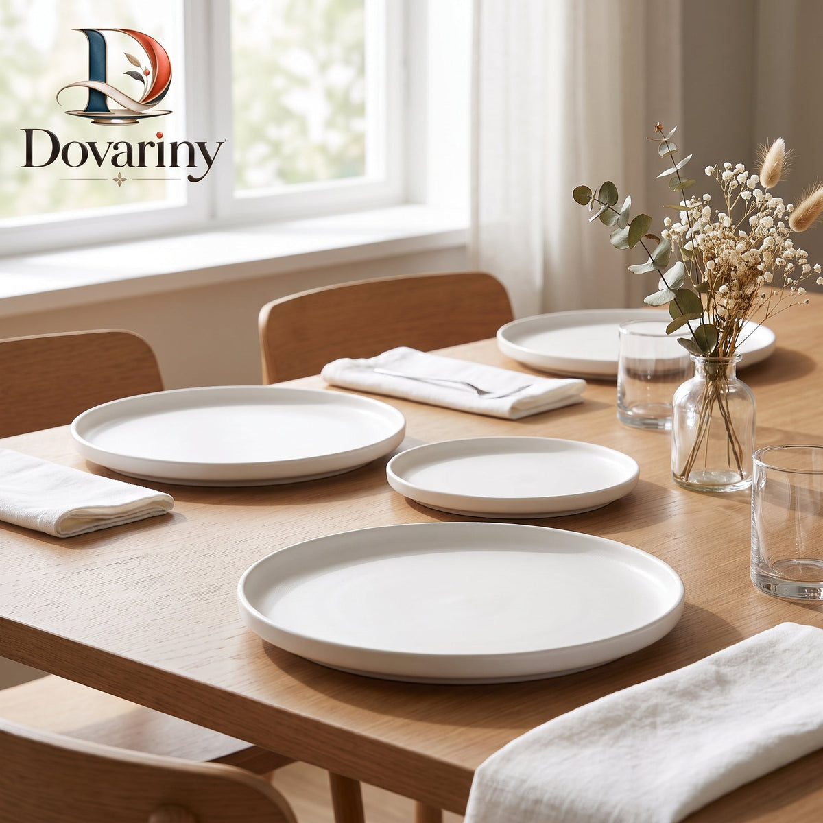 Dovariny™ HearthGlaze Ceramic Dinner Plate – Everyday Stoneware-Style Serving Plate for Dinner, Brunch & Table Settings