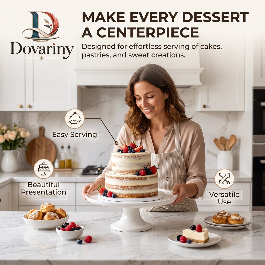Dovariny™ ElevateCake Display Stand – Raised Dessert Pedestal for Cakes, Cupcakes, Pastries & Entertaining